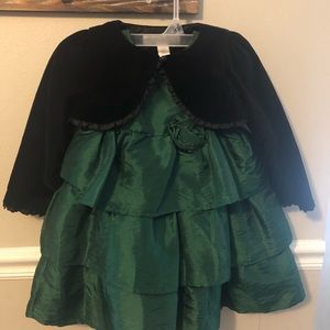 Camilla Green 3 tier ruffled dress & velvet jacket